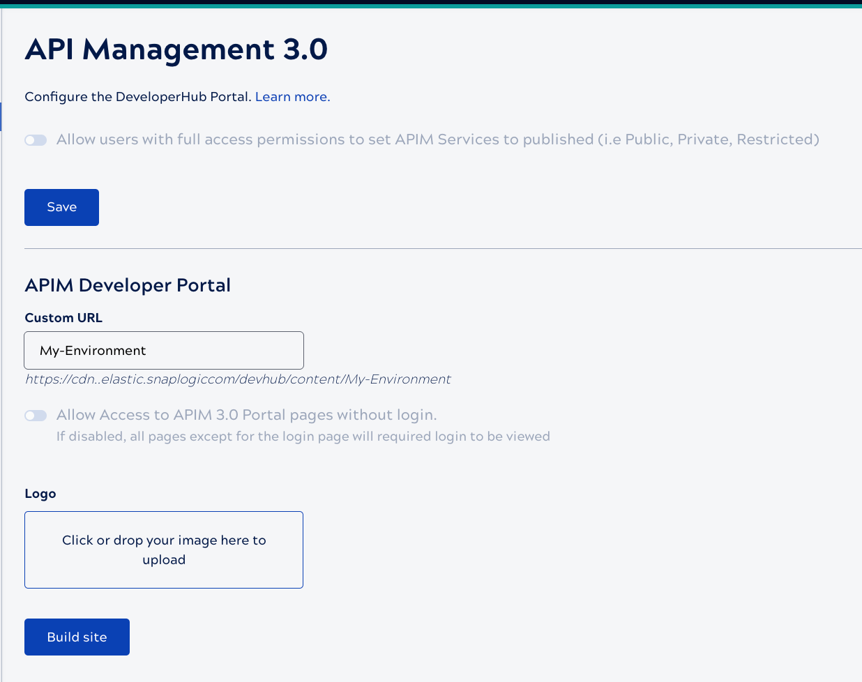 API Management 3.0 settings