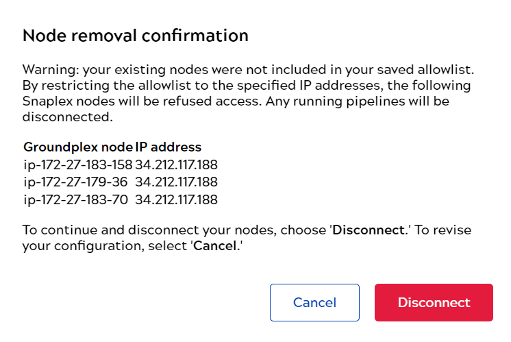 Remove Allowlist IP range