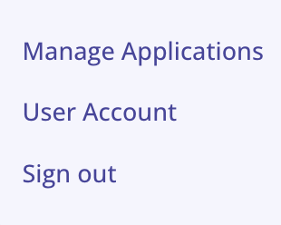Developer Portal user profile menu