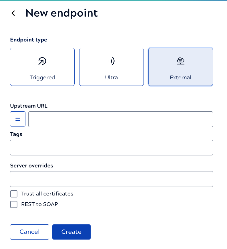 Add new external endpoint