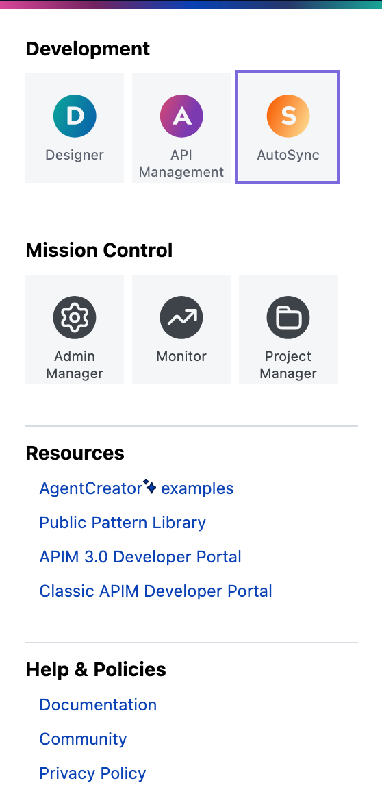 AutoSync in waffle menu