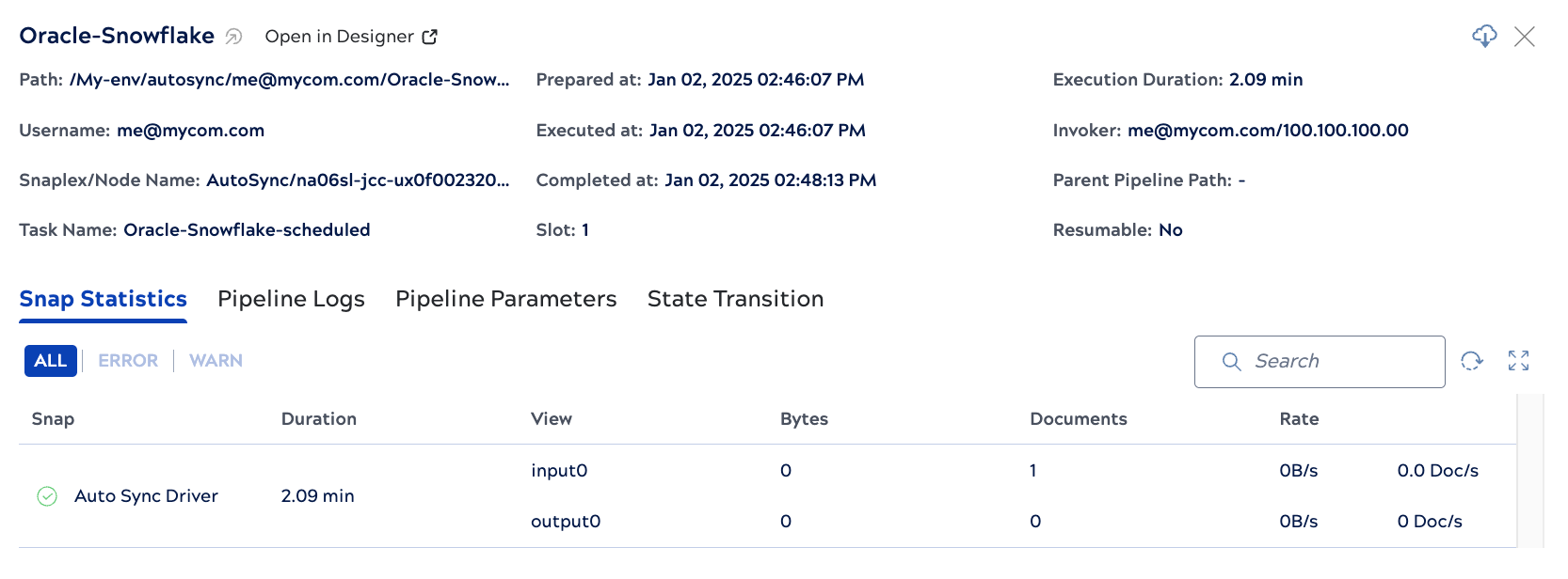 Data pipeline details in Monitor