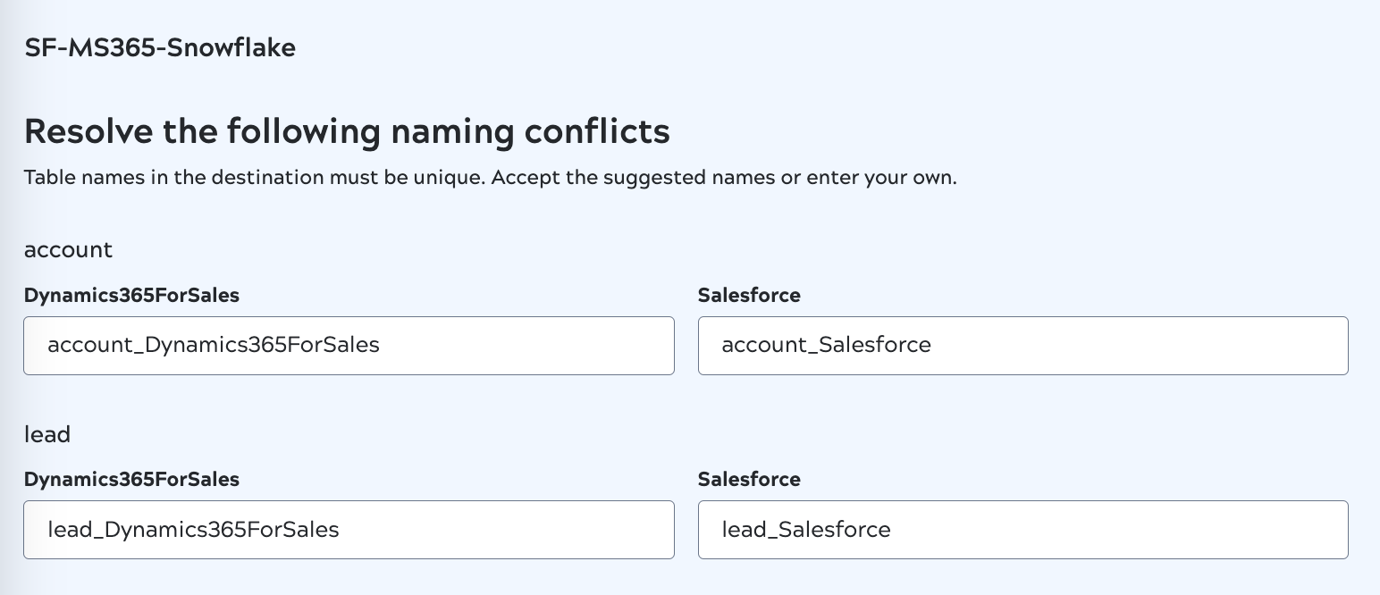 Resolve naming conflicts