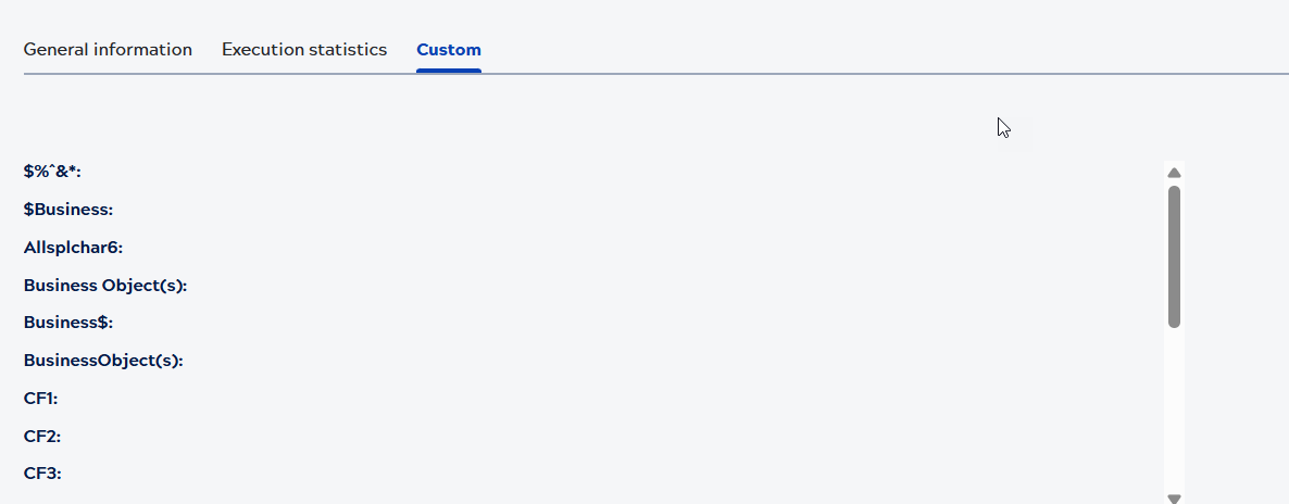 Asset catalog task details Custom tab