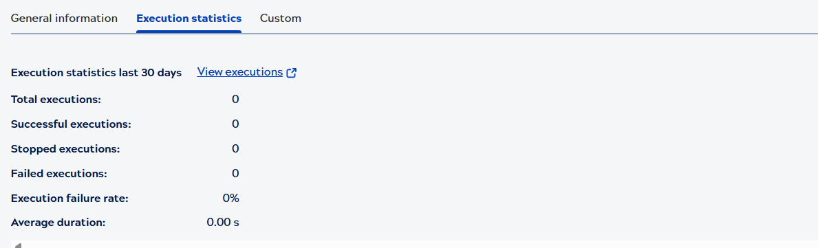 Asset catalog task Execution tab