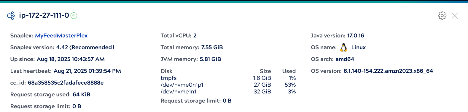 Feedmaster node details