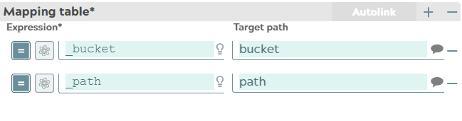 Updated Mapping table in the Mapper Snap