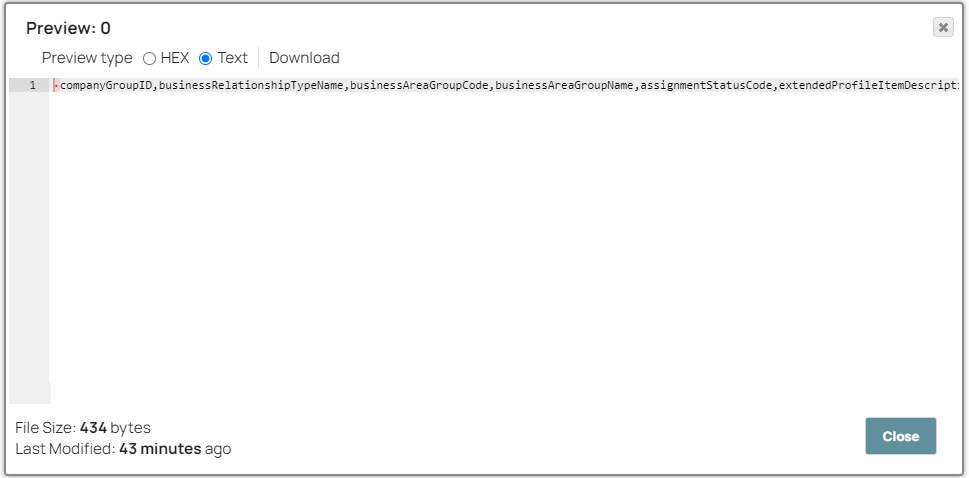 File Reader Snap output