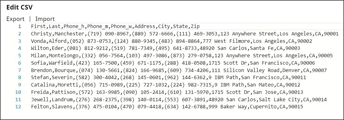 CSV Generator Snap configuration
