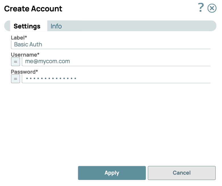 Binary Basic Auth Account