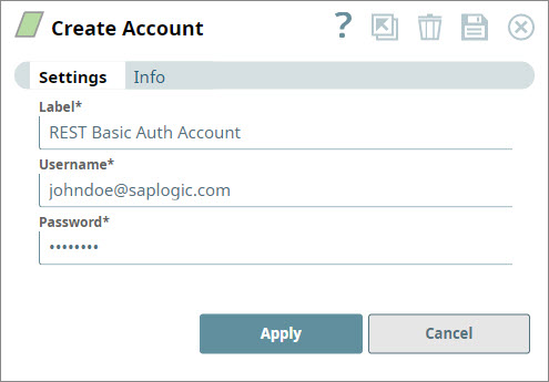 REST Basic Auth Account
