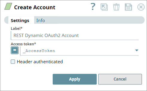 REST Dynamic OAuth2 Account