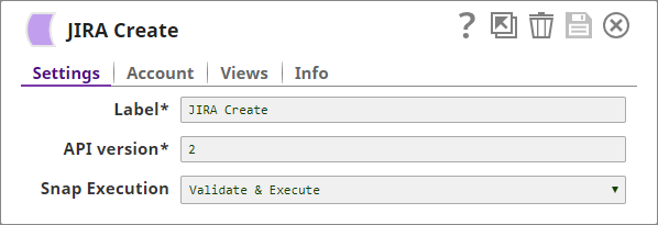 JIRA Create Snap configuration