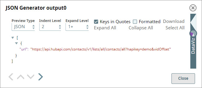 JSON Generator Output