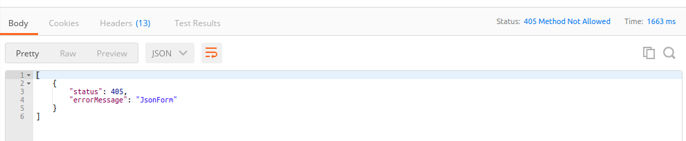 Status code displayed in Postman