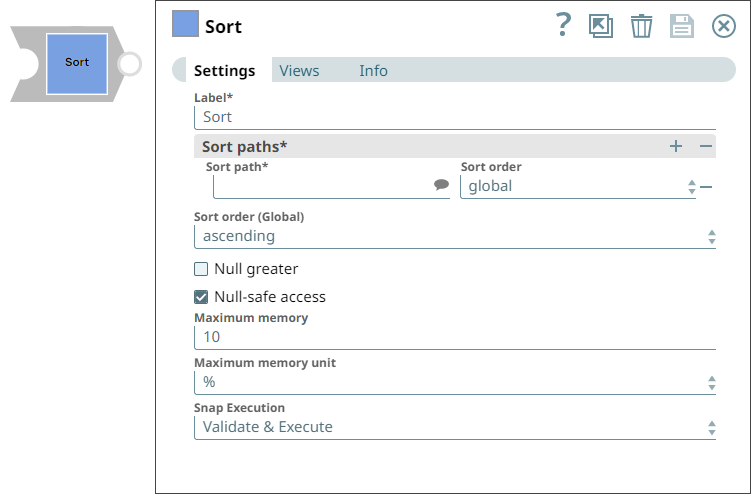 Sort Configuration Settings