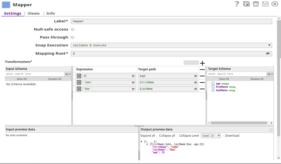 Mapper Snap config setting