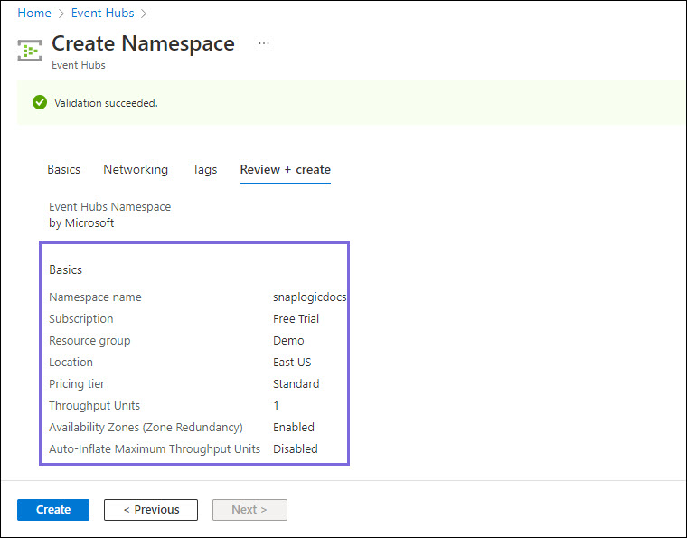 Create Namespace