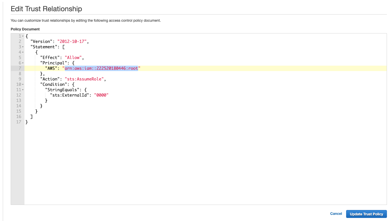 Edit Trust Relationship