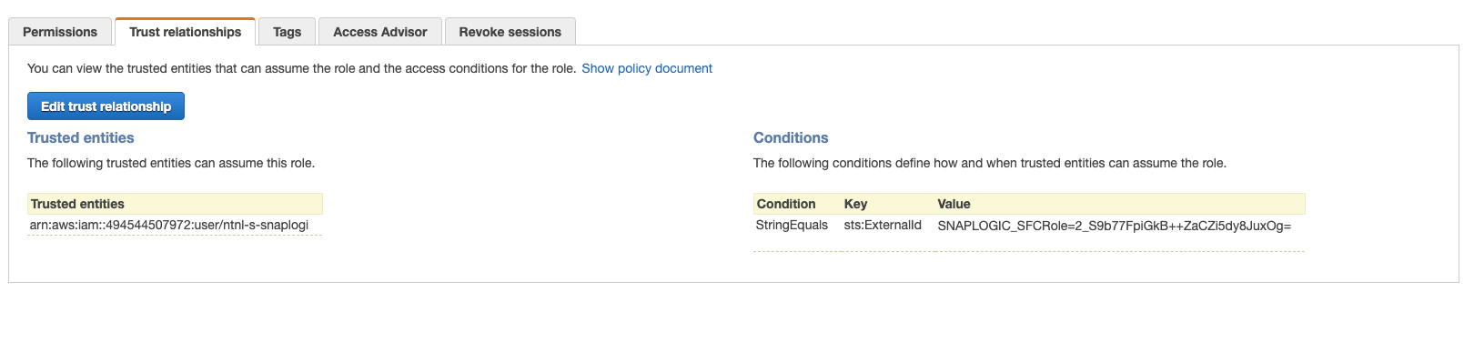 Edit Trust Relationship Output