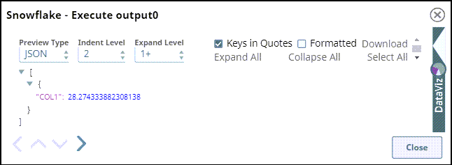 Snowflake Execute Output