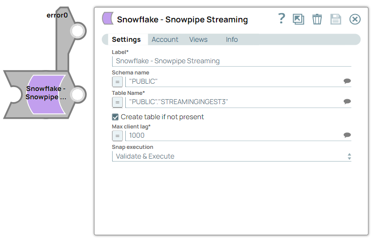 Snowflake Snowpipe Streaming Configuration