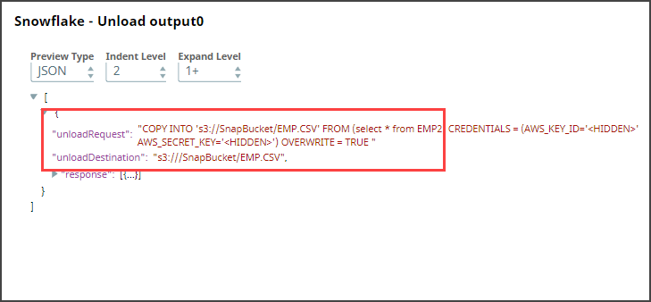 JSON Formatter Snap Configuration