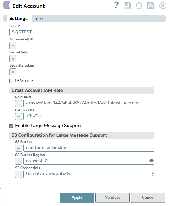 Amazon SQS Account Settings