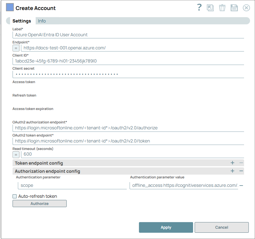 Azure OpenAI Entra ID User Account