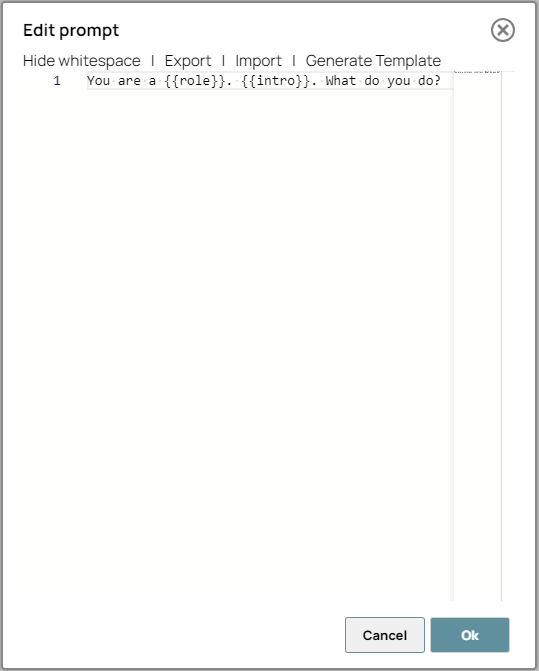 Azure OpenAI Prompt Generator Snap - Edit prompt