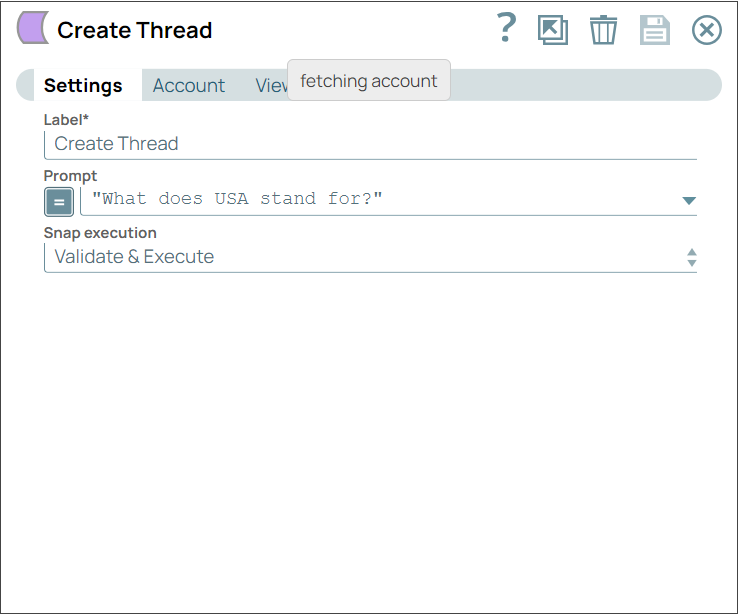 Create Thread Snap configuration