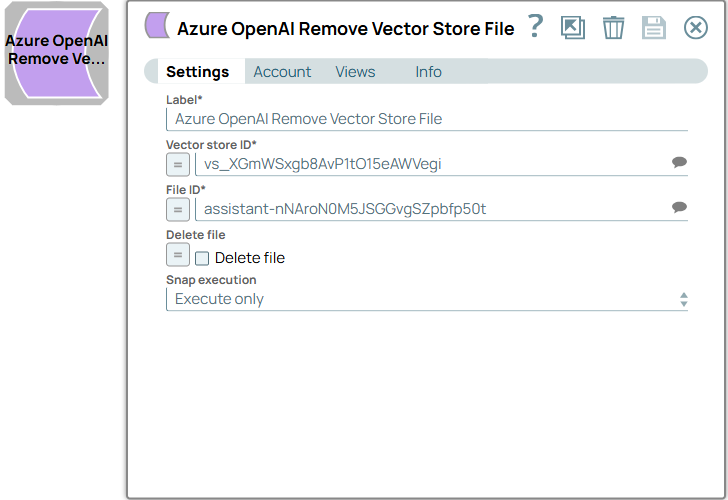 Azure OpenAI Remove Vector Store File Snap Overview