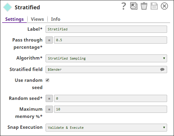 Weighted Stratified Sampling Configuration