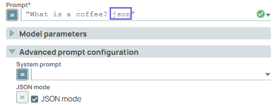 OpenAI Chat Completions Prompt field with JSON enabled