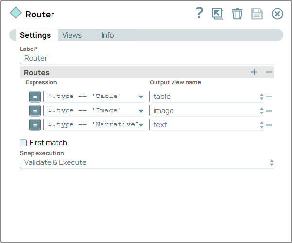 Router Snap configuration