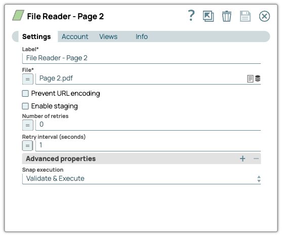 File Reader Snap configuration