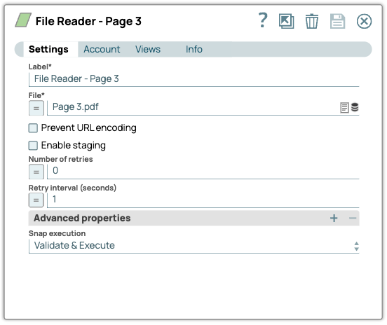 File Reader Snap configuration